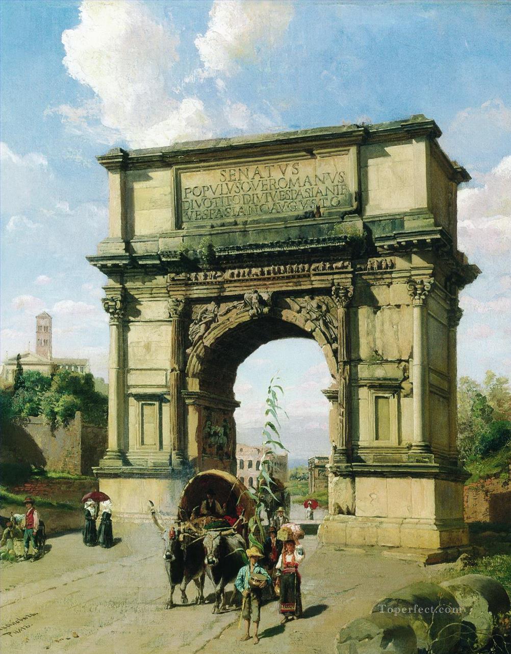 Arch of Titus Rome Stephan Bakalowicz Ancient Rome Oil Paintings